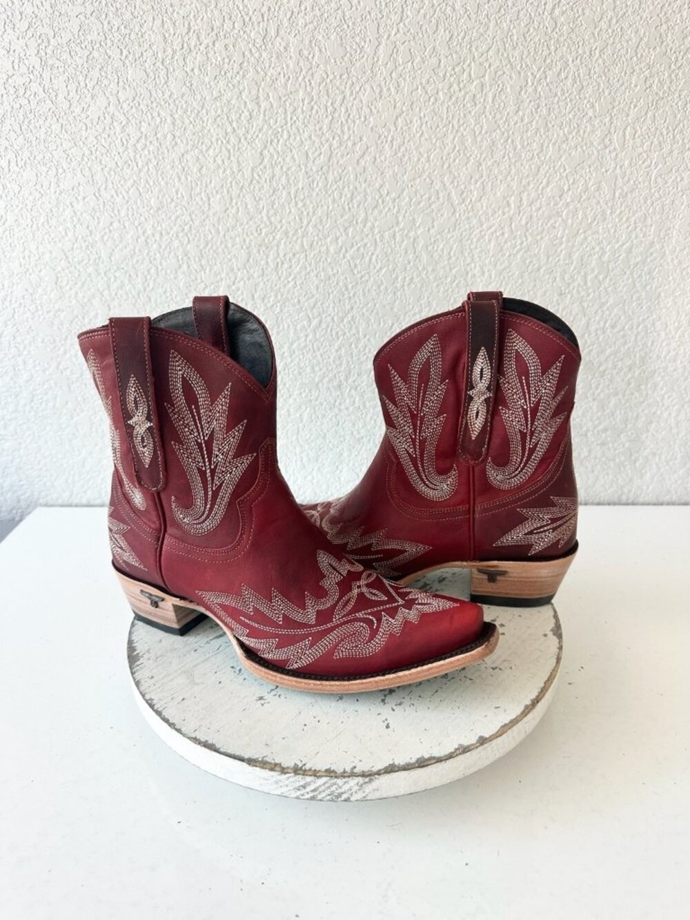 Lane Boots LEXINGTON Womens Red Cowboy Bootie Western Cowgirl Short Snip Toe 9